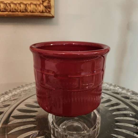 Longaberger Woven Traditions Paprika Salt Crock - 1 Pint , Like New! Ceramic - Picture 2 of 5